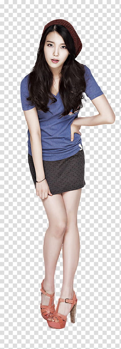 IU, woman with left arm akimbo transparent background PNG clipart