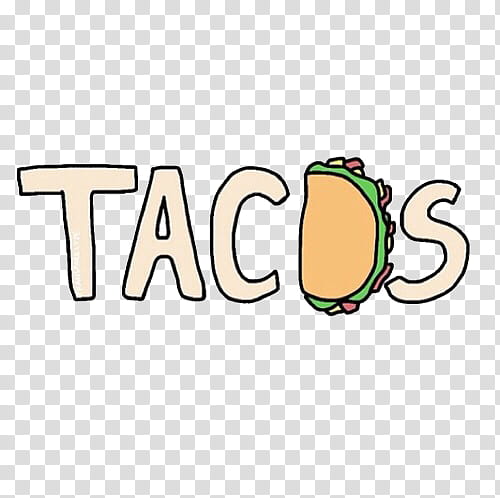 beige, brown, and green TACOS text art transparent background PNG clipart