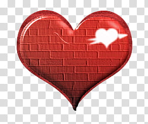 Love is in the air, heart shape with brick pattern transparent background PNG clipart