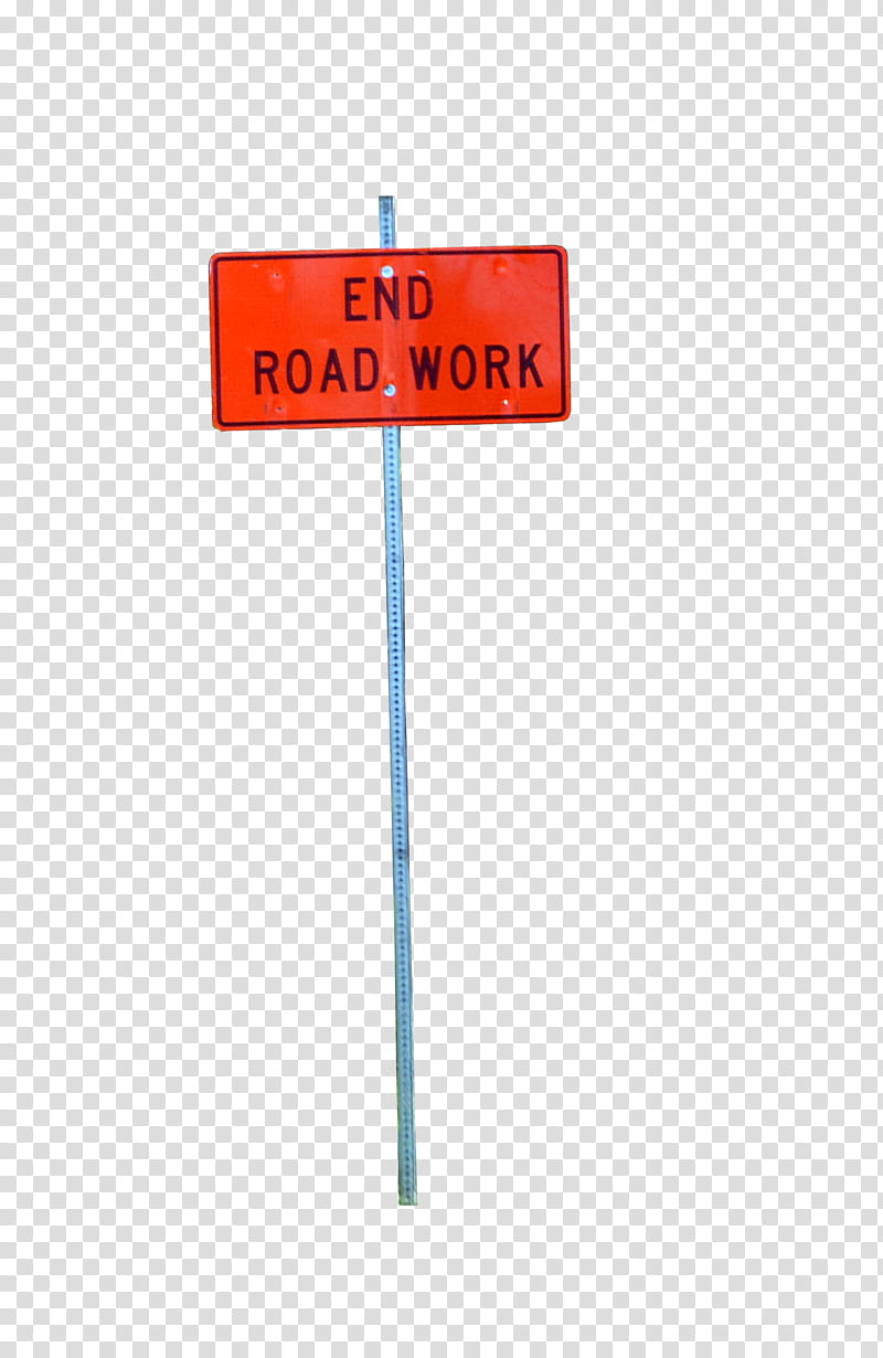 END ROAD WORK Street Sign DSC  transparent background PNG clipart