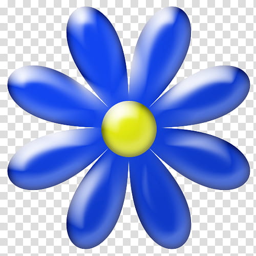 Decorative flowerses in, blue and yellow flower art transparent background PNG clipart