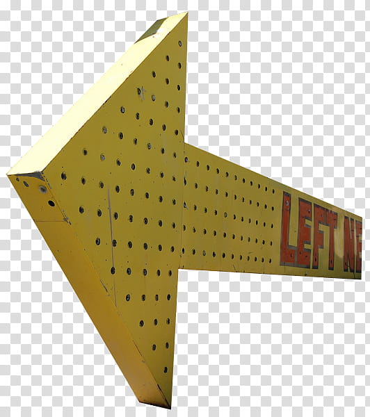 yellow metal arrow signage transparent background PNG clipart