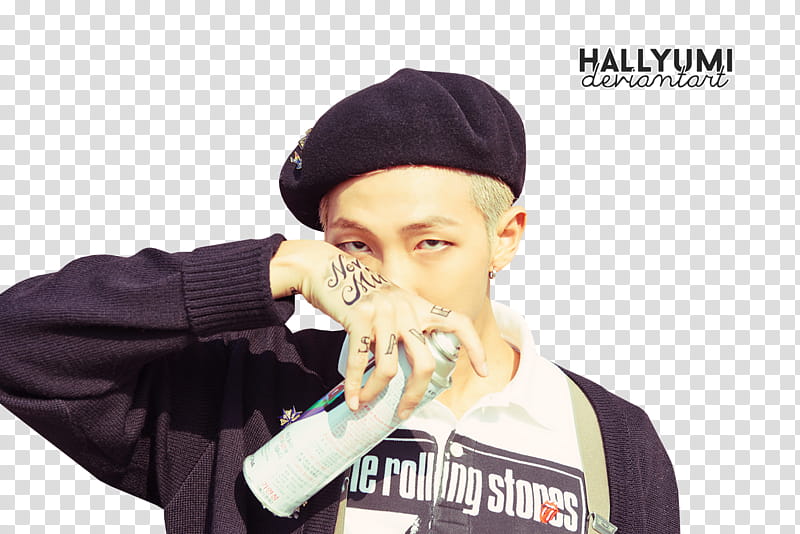 BTS HYYH pt , man holding white spray can transparent background PNG clipart