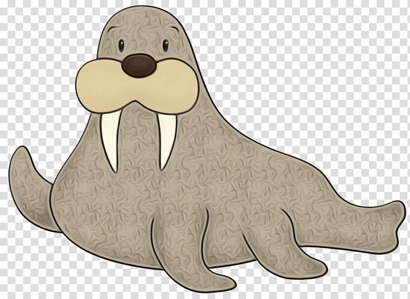 seal walrus cartoon earless seal california sea lion, Watercolor, Paint, Wet Ink, Fur Seal, Otter, Animal Figure transparent background PNG clipart