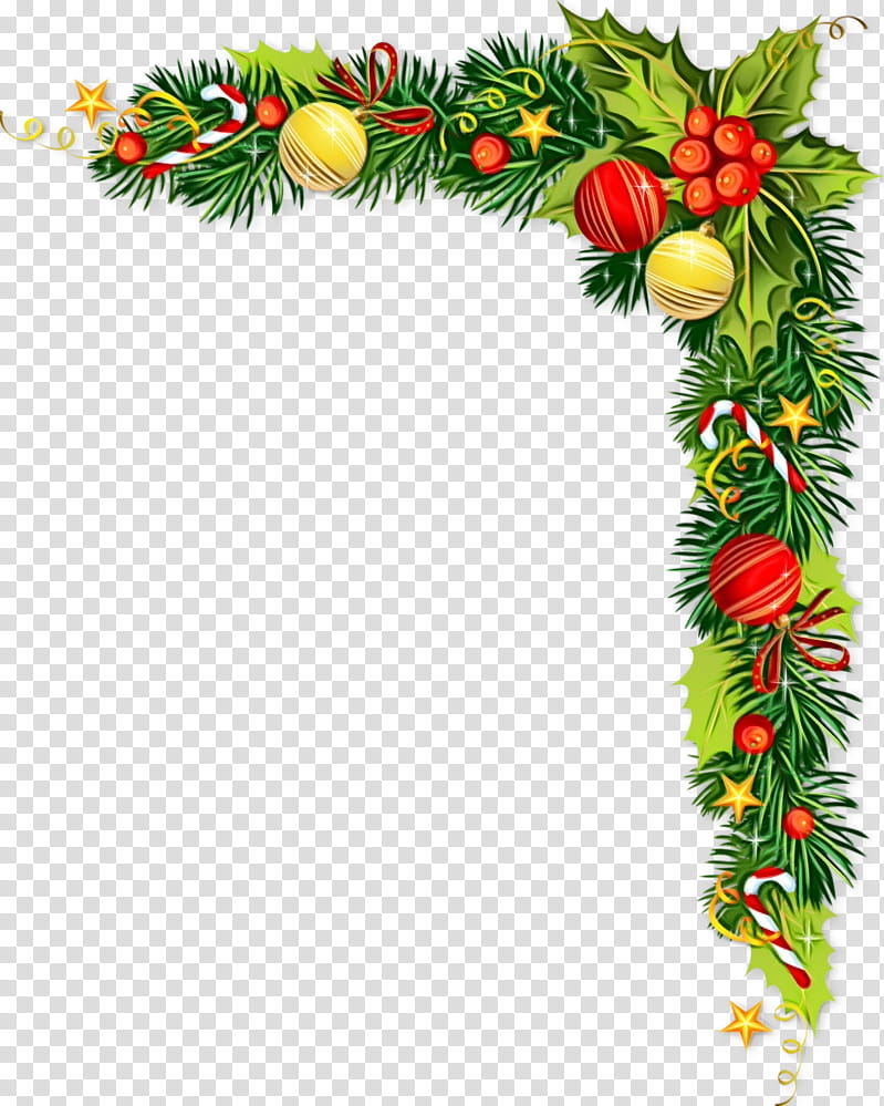 Christmas decoration, Watercolor, Paint, Wet Ink, Colorado Spruce, Oregon Pine, Plant, Branch transparent background PNG clipart