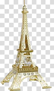 gold Eiffel Tower scale model transparent background PNG clipart