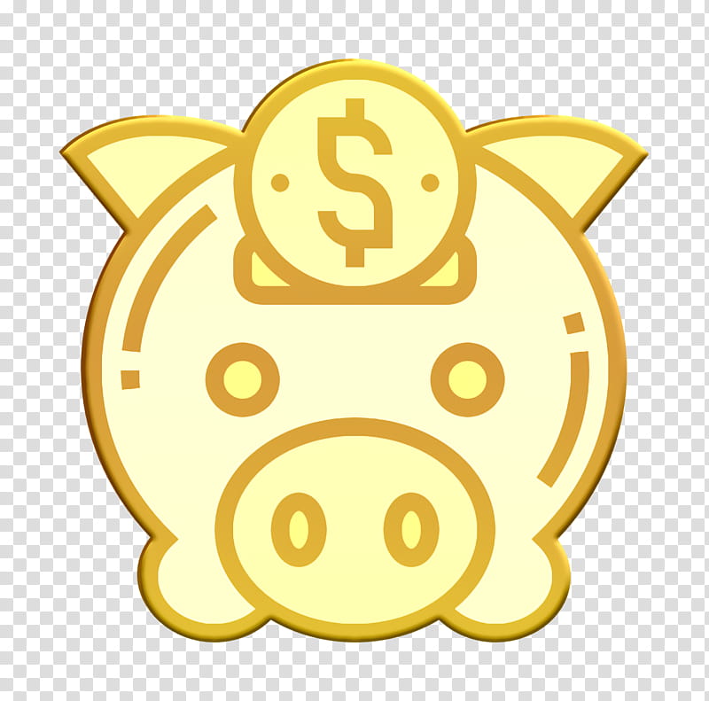 Piggy bank icon Accounting icon Coin icon, Yellow, Circle, Symbol transparent background PNG clipart