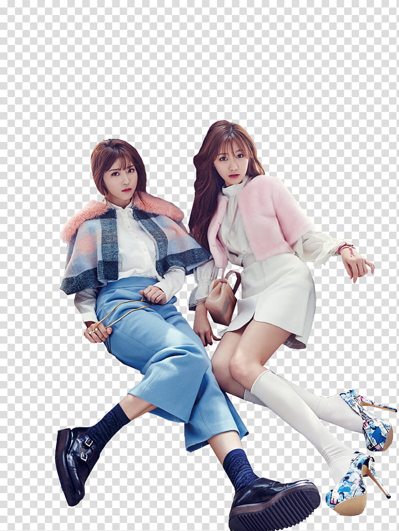 Lovelyz The Celebrity P, two woman lying on surface transparent background PNG clipart