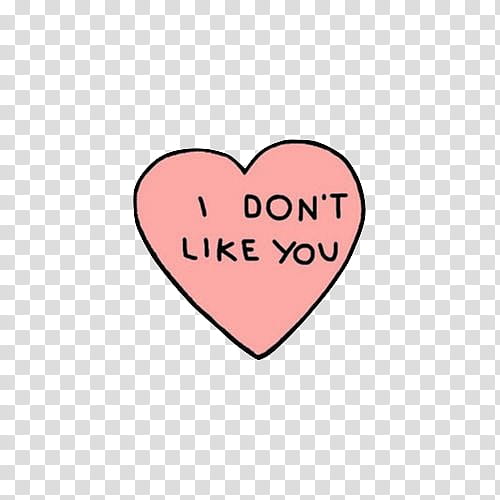 s, heart with i don't like you text transparent background PNG clipart