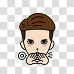 EXO LINE, brown haired boy sticker transparent background PNG clipart