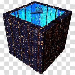 Cubepolis Recycle Bin Icon WIN, PtMidMmapC_x, blue and black cube art transparent background PNG clipart