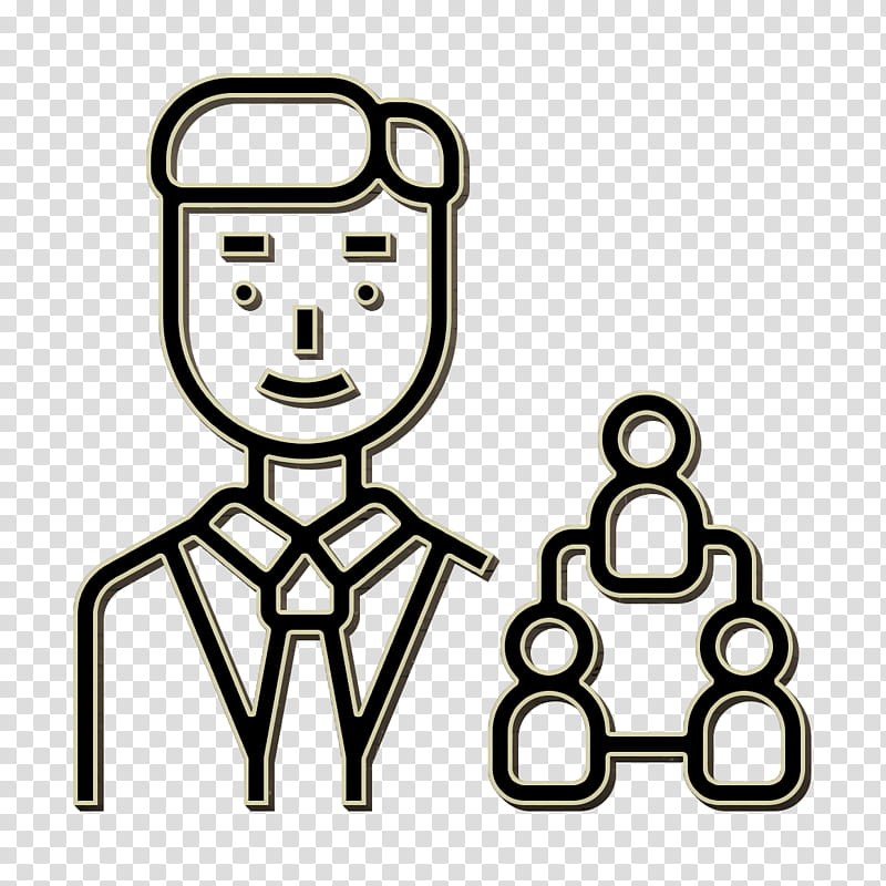 Manager icon Hotel icon Boss icon, Line Art, Coloring Book transparent background PNG clipart