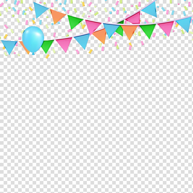 Birthday background with pink balloons confetti and streamers