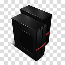 ProRED, two black computer towers transparent background PNG clipart