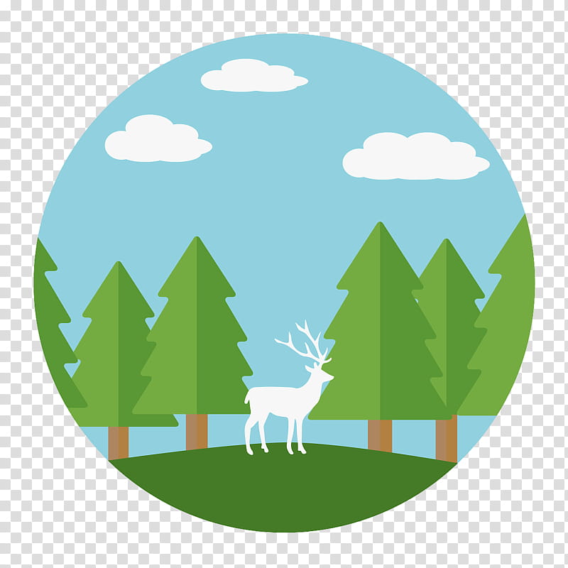 Green Grass, Forest, Cartoon, Tree, Drawing, Animal, Wildlife, Deer transparent background PNG clipart