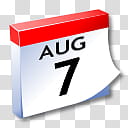 WinXP ICal, August  calendar raster art transparent background PNG clipart