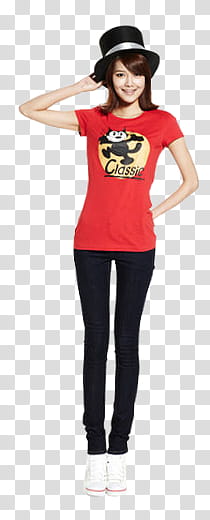 smiling woman wearing red shirt and black jat' transparent background PNG clipart