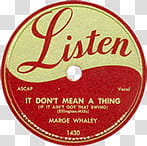 , Listen it don't mean a thing disc transparent background PNG clipart