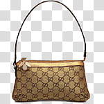 Fashion bags icons , , monogrammed brown and beige Guess handbag transparent background PNG clipart