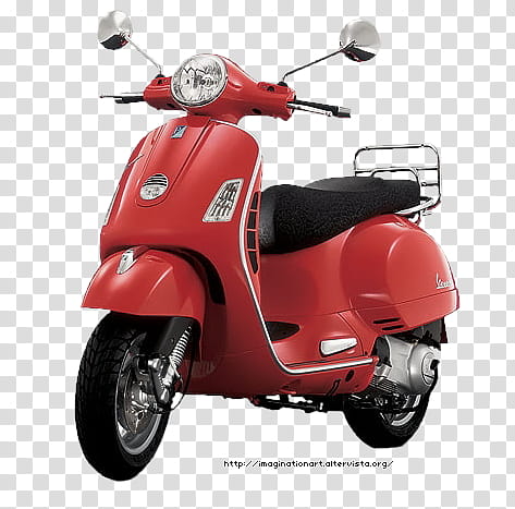 Vespa Passion set , red motor scooter transparent background PNG clipart