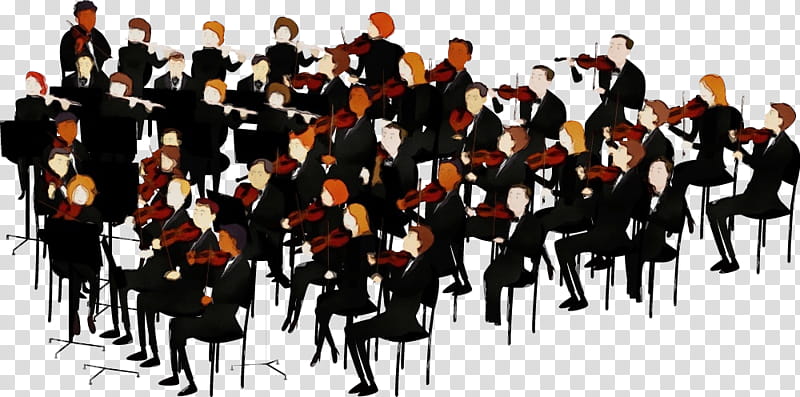 people social group orchestra musical ensemble choir, Watercolor, Paint, Wet Ink, Crowd, Bandleader, Team, Musician transparent background PNG clipart