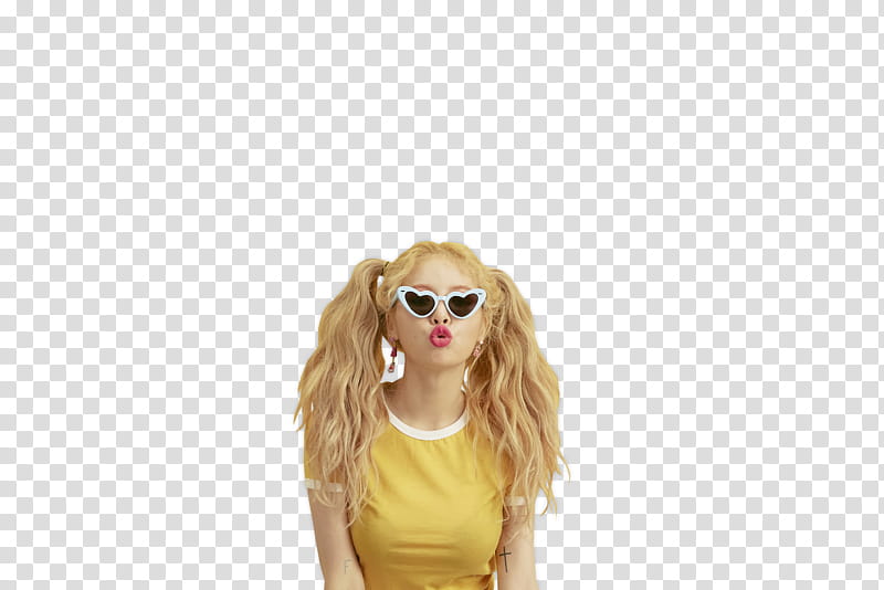 HYUNA LIP and HIP , women's yellow crew neck shirt transparent background PNG clipart