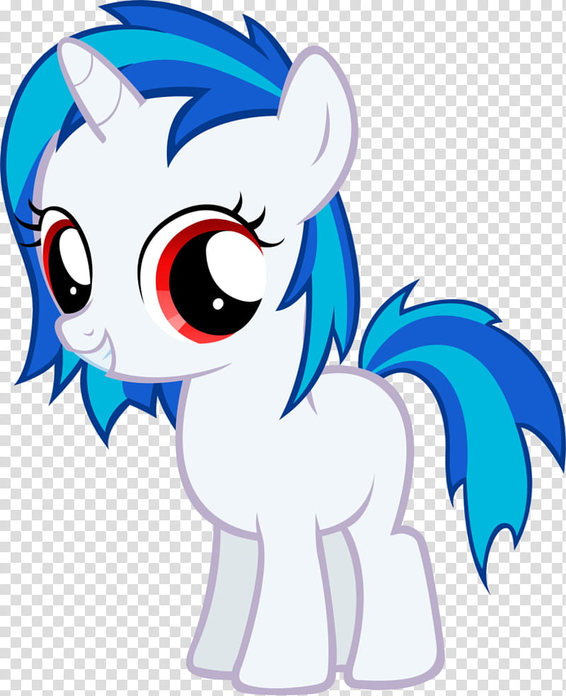 Vinyl Scratch Filly-Red Eyes, white and blue unicorn character transparent background PNG clipart
