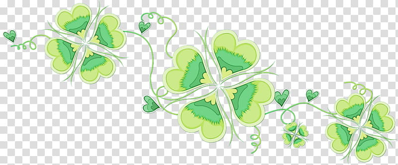 Saint Patricks Day, Fourleaf Clover, Symbol, Heart, Green, Vignette, Plant, Plant Stem transparent background PNG clipart