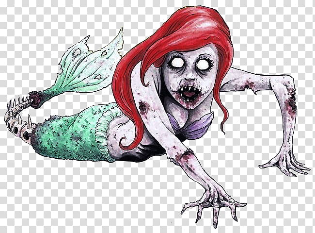 Zombie s, My Little Mermaid Ariel zombie transparent background PNG clipart