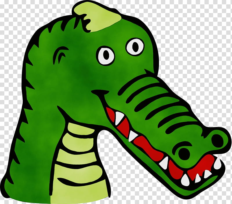 green cartoon crocodile crocodilia animal figure, Watercolor, Paint, Wet Ink transparent background PNG clipart