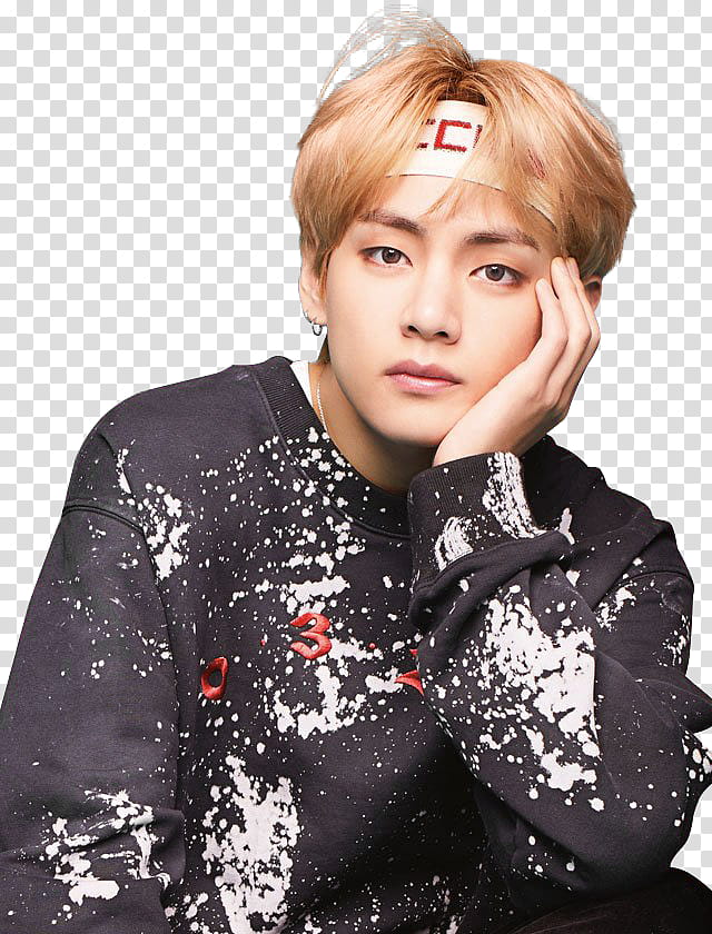 BTS, BTS V with hand on face transparent background PNG clipart
