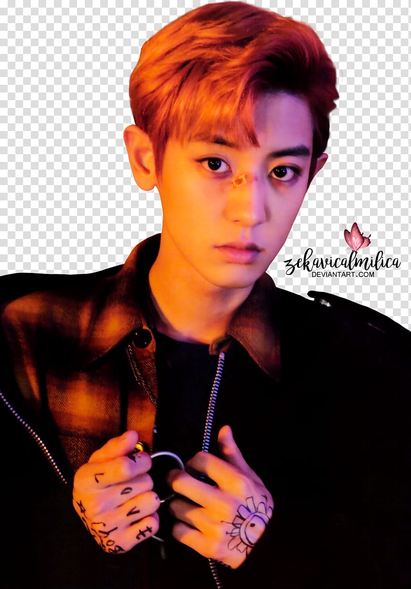 EXO Chanyeol LOTTO, man wearing brown dress shirt transparent background PNG clipart