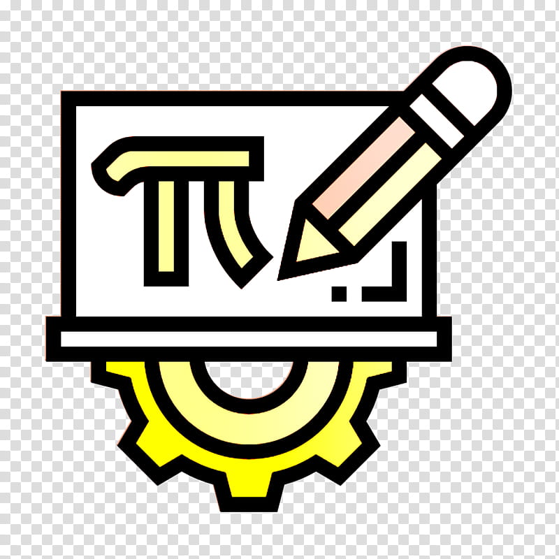 Mathematics icon STEM icon Pi icon, Yellow, Symbol, Logo, Emblem, Sticker transparent background PNG clipart