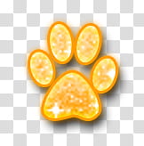 Huellas Glitter, yellow paw transparent background PNG clipart
