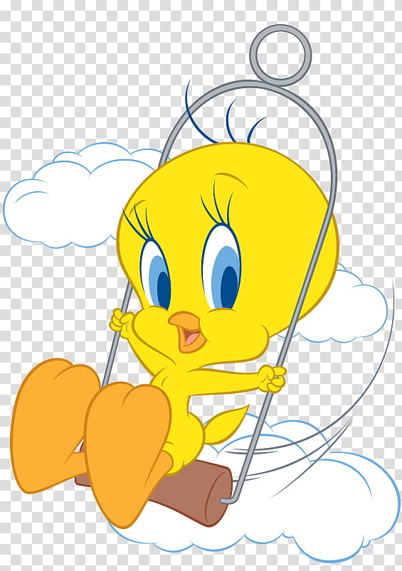 Bird Line Drawing, Tweety, Looney Tunes, Cartoon, Sylvester, Beak, Smiley, Yellow transparent background PNG clipart