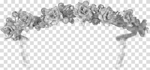 gray floral alice band transparent background PNG clipart
