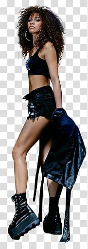 Zendaya, woman in black sports bra transparent background PNG clipart