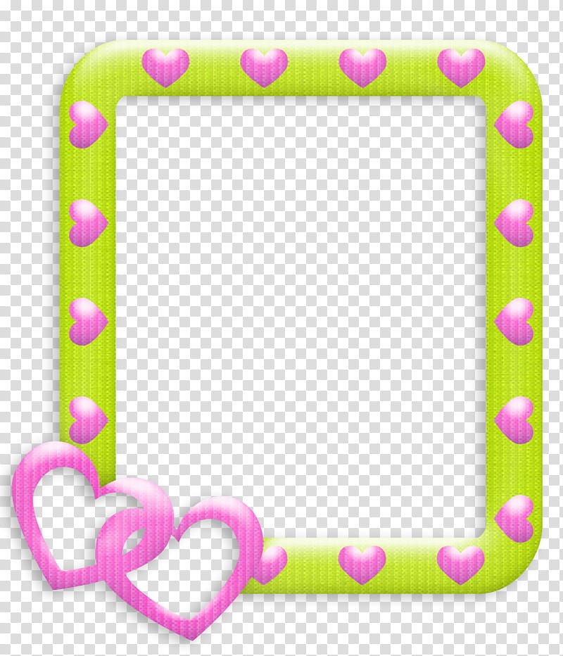 Frames Love, green and pink heart frame transparent background PNG clipart