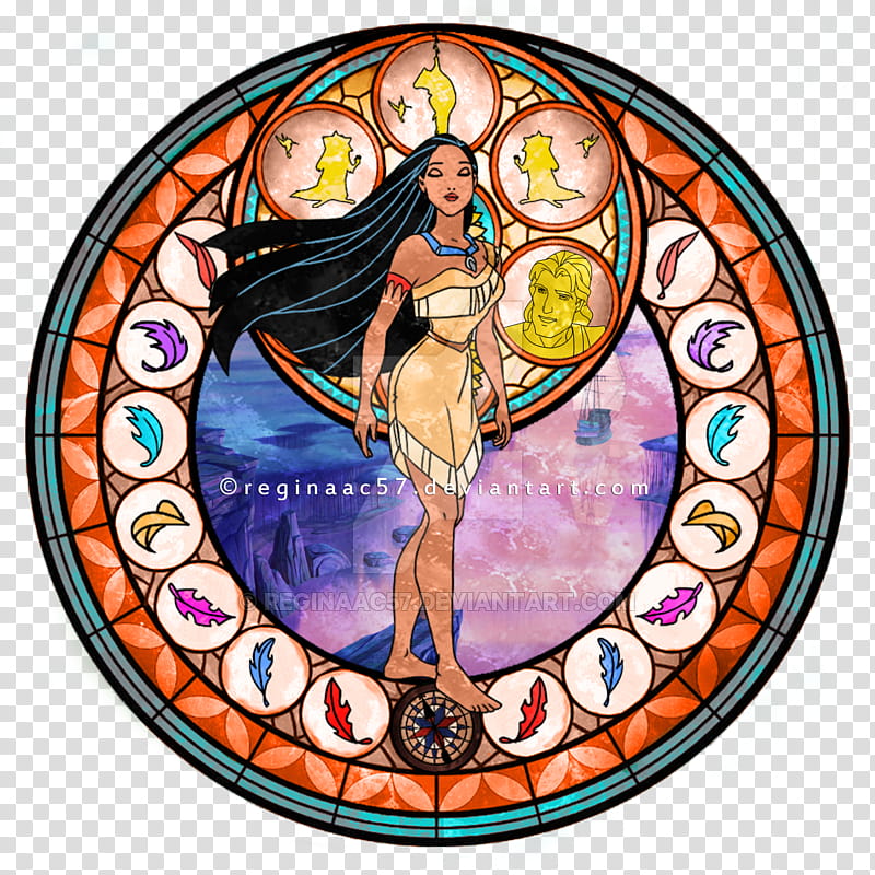 Pocahontas, Kingdom Hearts Stain Glass transparent background PNG clipart