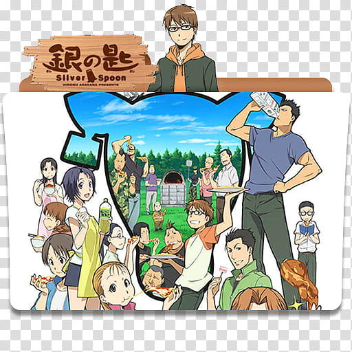 Anime Icon , Gin no Saji,Silver Spoon-, Silver Spoon anime characters illustration transparent background PNG clipart