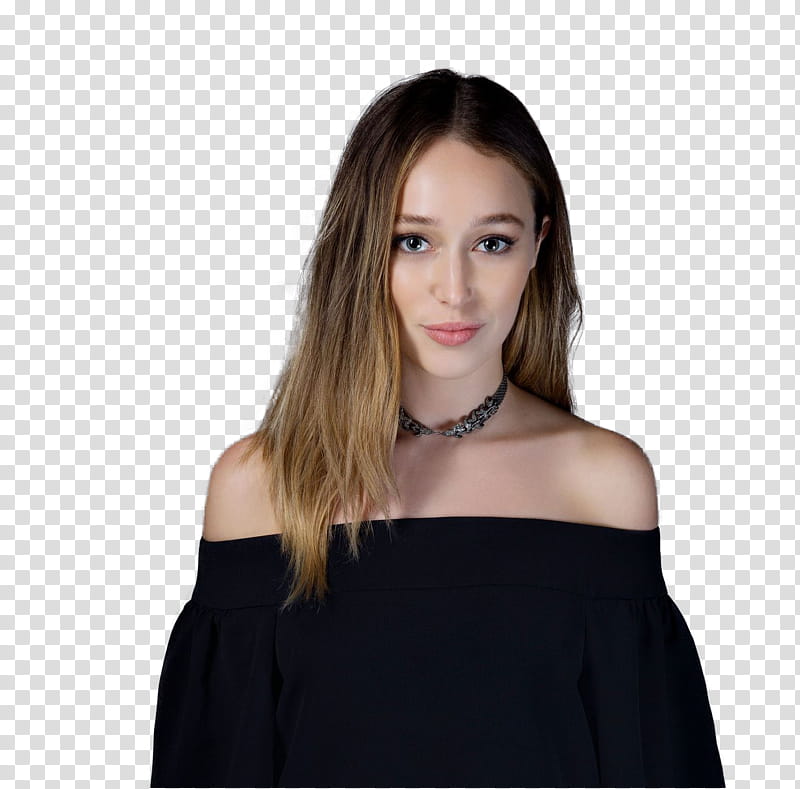 ALYCIA DEBNAM CAREY, woman in black off-shoulder top transparent background PNG clipart