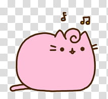 Pusheen The Cat, pink Pusheen singing sticker transparent background PNG clipart
