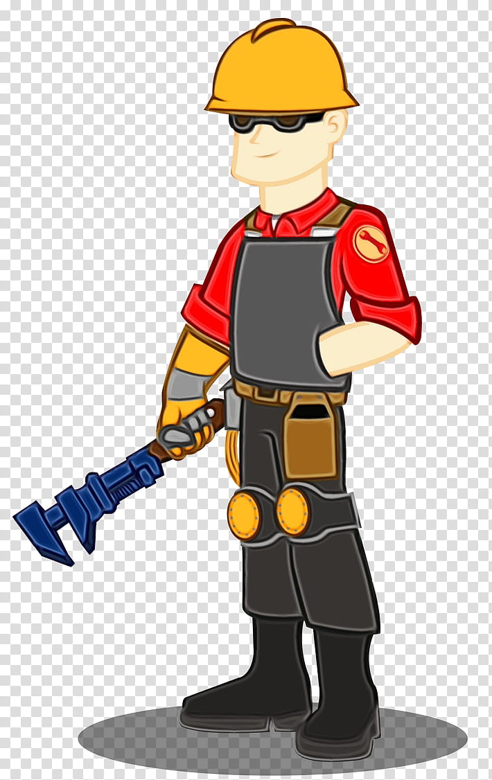 Firefighter, Watercolor, Paint, Wet Ink, Cartoon, Construction Worker, Toy, Jackhammer transparent background PNG clipart