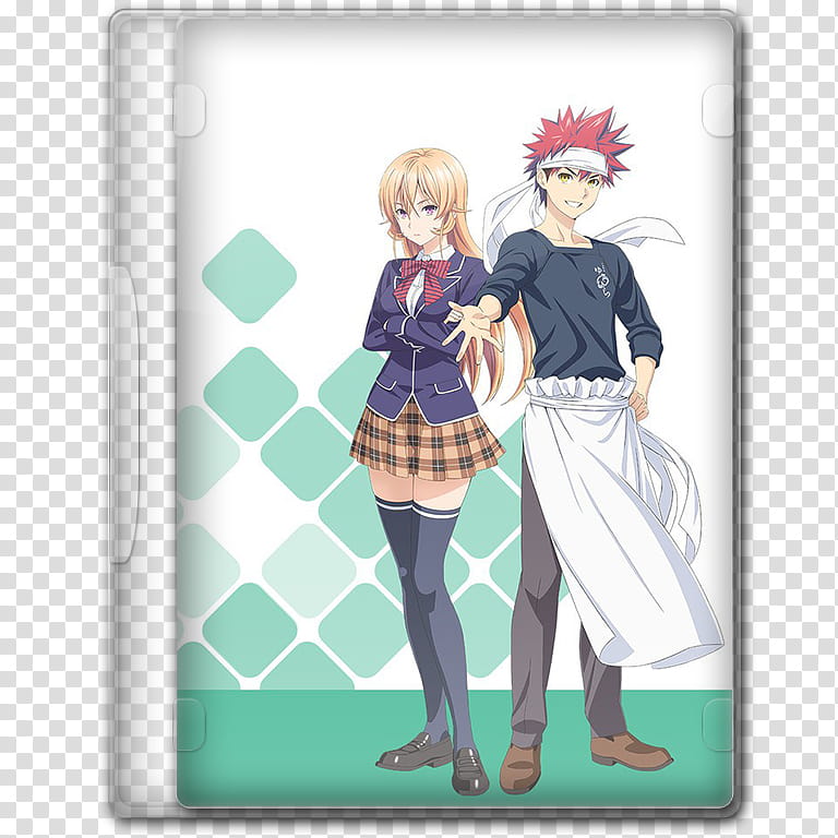 Anime  Spring Season Icon , Food Wars! Shokugeki no Soma, v, two anime character transparent background PNG clipart