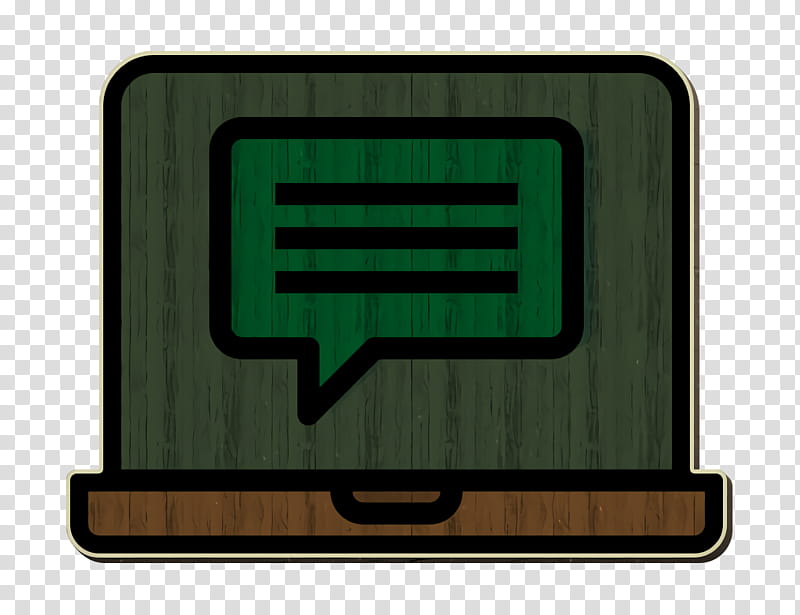Laptop icon Contact And Message icon Webinar icon, Green, Line, Technology, Rectangle, Logo transparent background PNG clipart