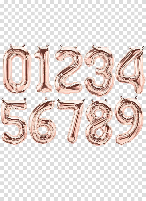 gold numbers - balloons transparent background PNG clipart