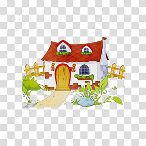 Watercolor, Paint, Wet Ink, House, Fairy Tale, Cottage, English Country House, Building transparent background PNG clipart thumbnail