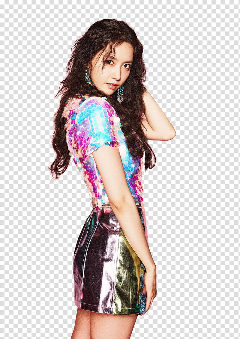 YOONA SNSD HOLIDAY NIGHT , woman standing holding her head transparent background PNG clipart