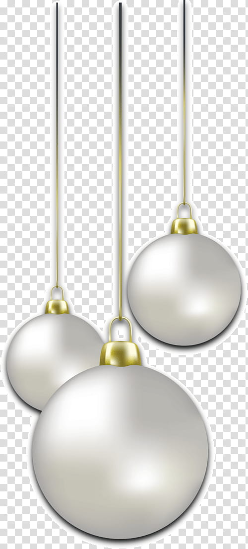 Christmas, three gray baubles hanging transparent background PNG clipart
