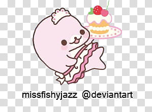 Kawaii Paradise, character holding plate of dessert illustration transparent background PNG clipart